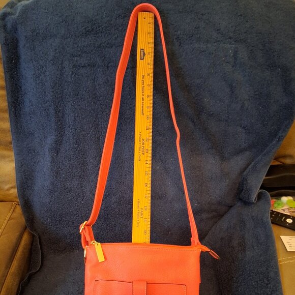 Charming Charlie Tangerine Crossbody/Shoulder Bag Dual Zippers & Snap Closure - Picture 11 of 12